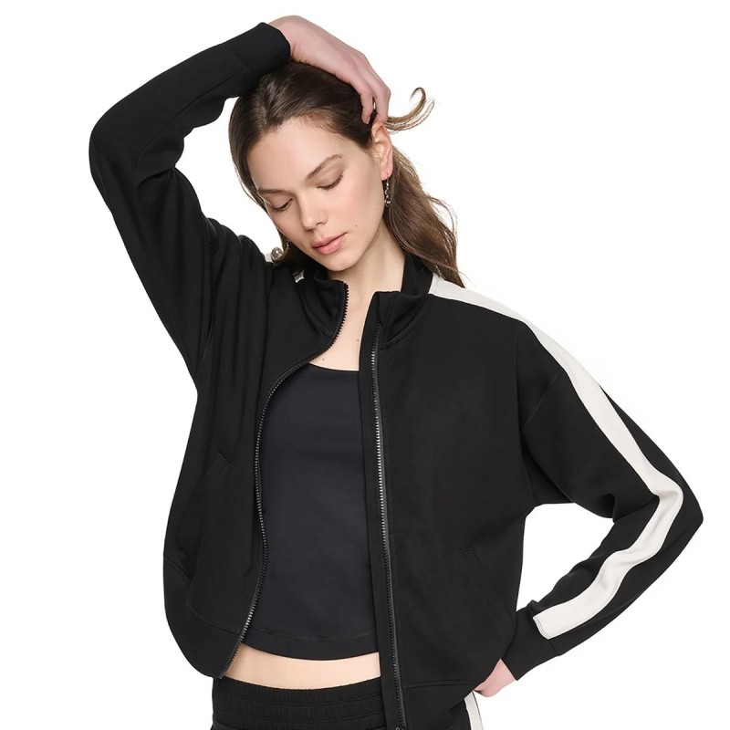 Ζακέτα με φερμουάρ side stripe Black DKNY