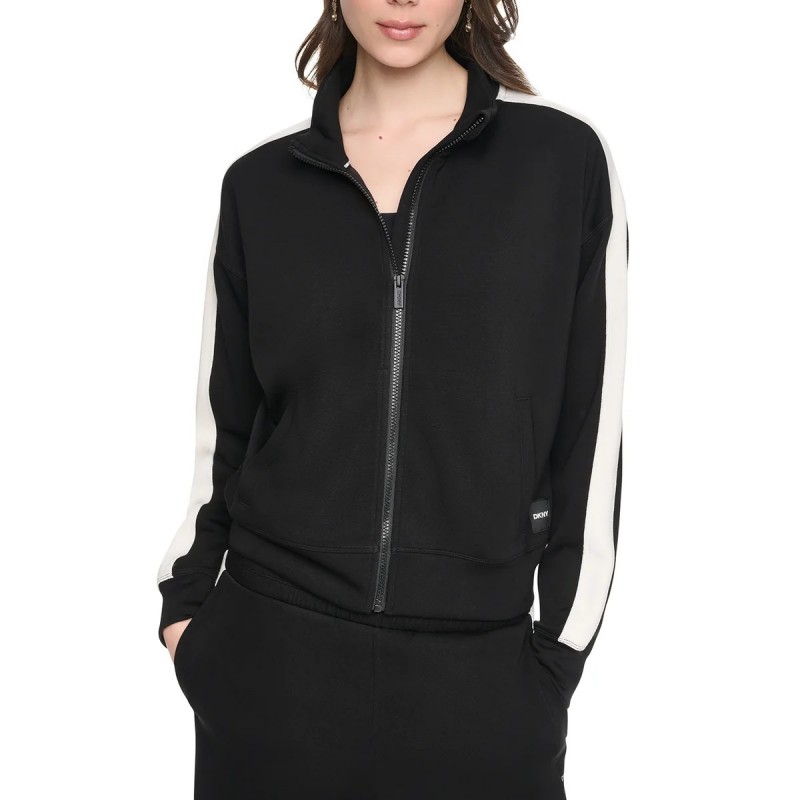 Ζακέτα με φερμουάρ side stripe Black DKNY
