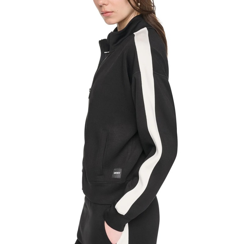 Ζακέτα με φερμουάρ side stripe Black DKNY