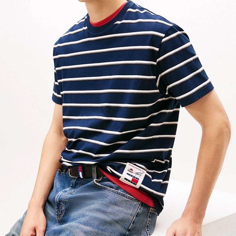 T-shirt TJM RLX with stripes Blue Tommy jeans