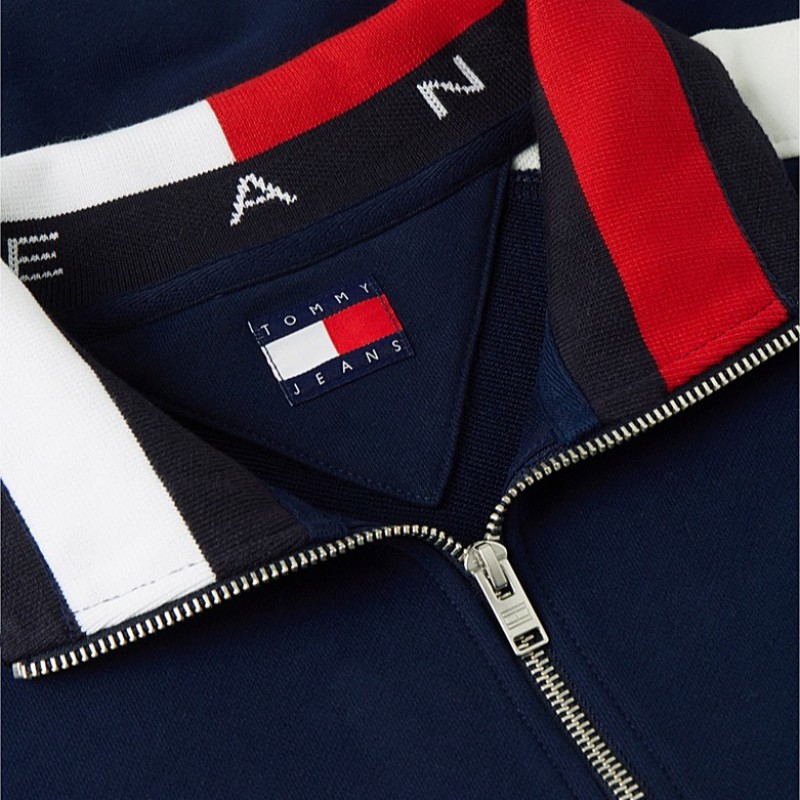 Μπλούζα με μακρύ μανίκι και φερμουάρ 1/4 TJM Cblock Blue Tommy jeans