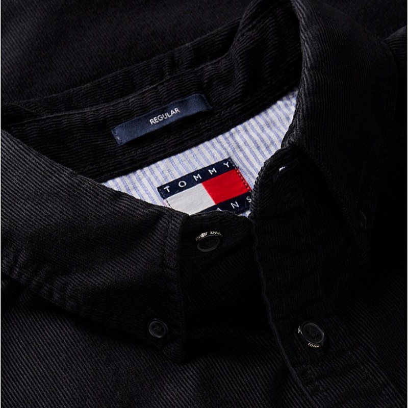 Πουκάμισο κοτλέ Regular Fit Button-Down Corduroy Black Tommy jeans