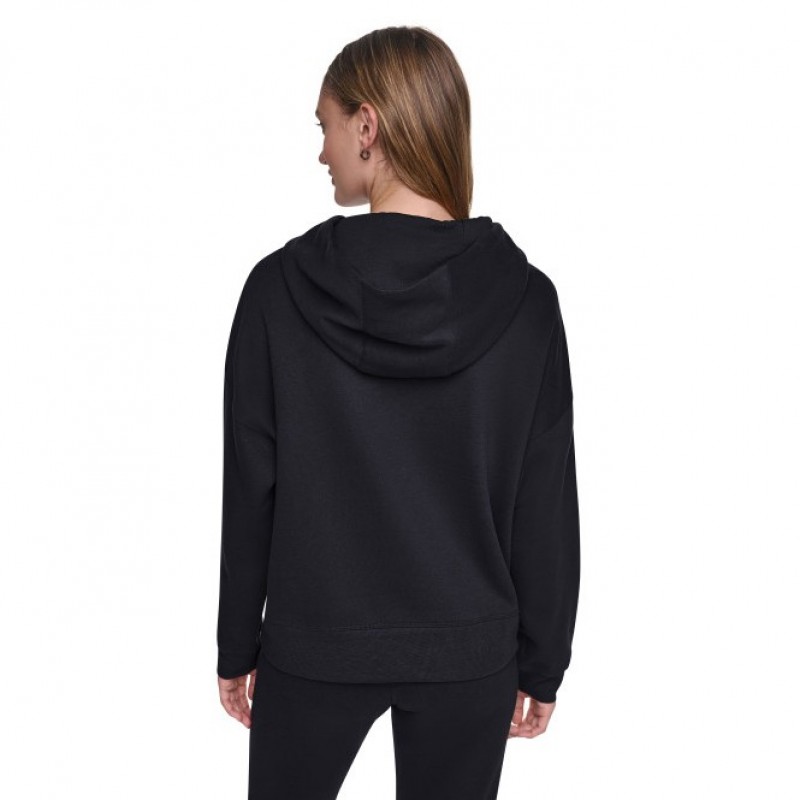 Φούτερ με κουκούλα Black DKNY