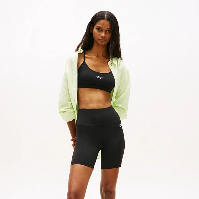 Bralette athleisure με μεταλλικό logo Black Tommy jeans
