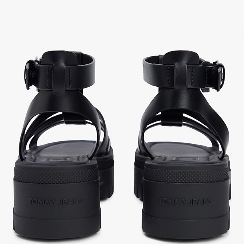 Σανδάλια Fisherman leather Max Black Tommy jeans