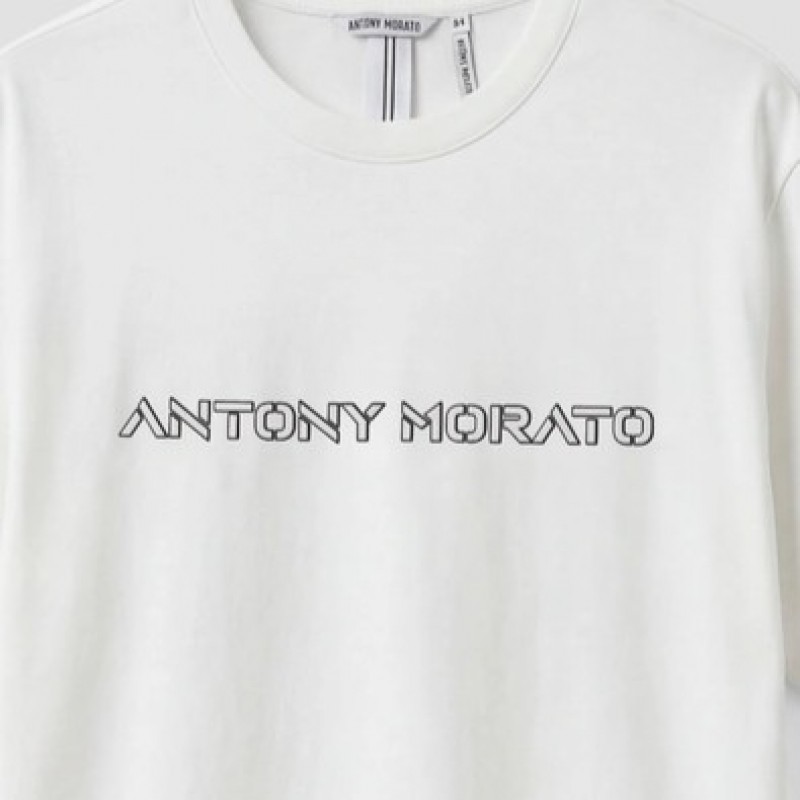 Μπλούζα με κοντό μανίκι Jersey with logo White Antony Morato