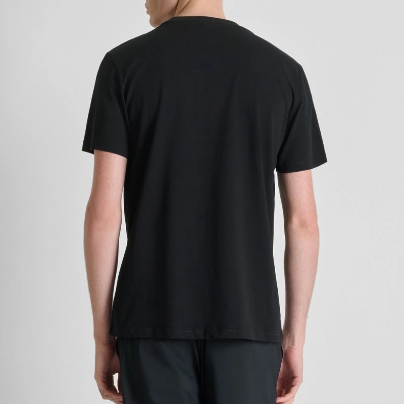 Μπλούζα με κοντό μανίκι interlock Black Antony Morato