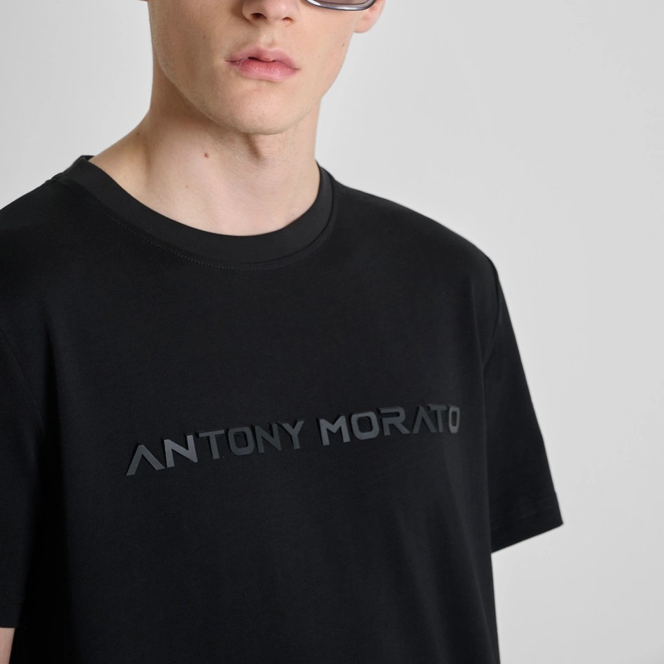 Μπλούζα με κοντό μανίκι interlock Black Antony Morato