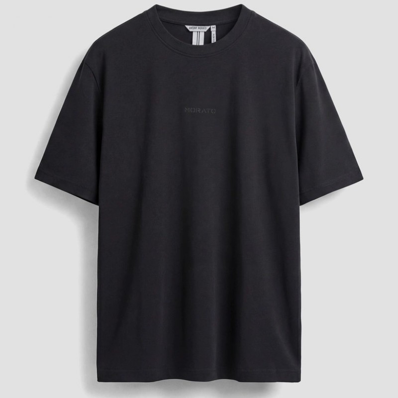 Μπλούζα με κοντό μανίκι Jersey rubber logo Black Antony Morato
