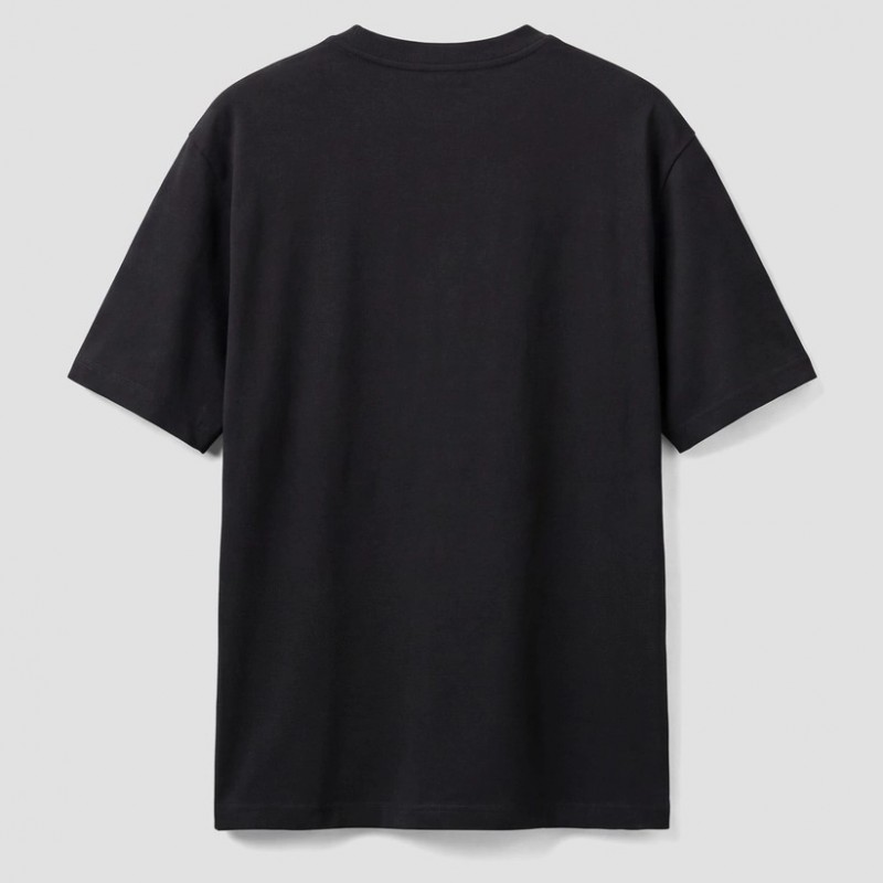 Μπλούζα με κοντό μανίκι Jersey rubber logo Black Antony Morato