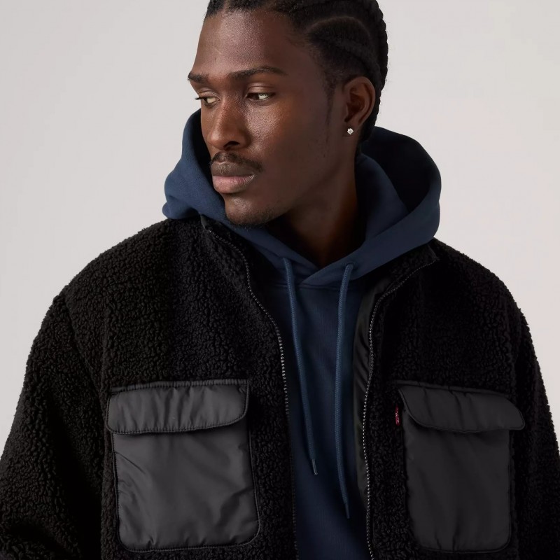 Μπουφάν από απαλό φλις Sherpa Black Levi's