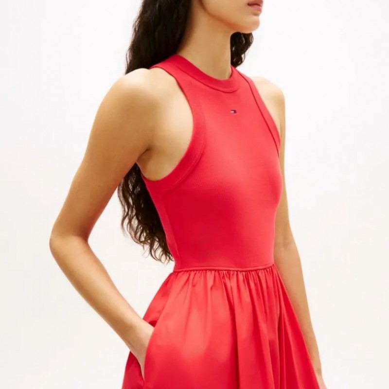 Φόρεμα μάξι αμάνικο TJW Poplin Tank Red Tommy jeans