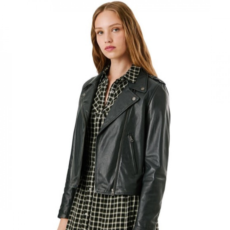 Μπουφάν δερμάτινο Silvia Black Pepe jeans