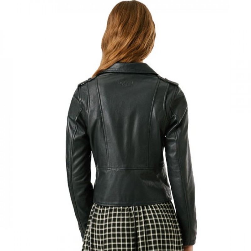 Μπουφάν δερμάτινο Silvia Black Pepe jeans