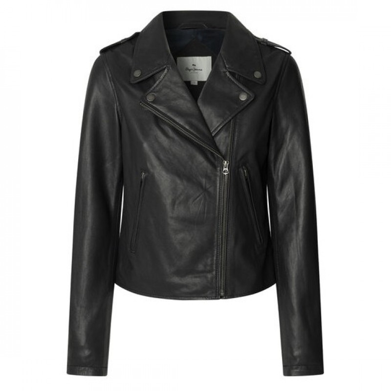 Μπουφάν δερμάτινο Silvia Black Pepe jeans
