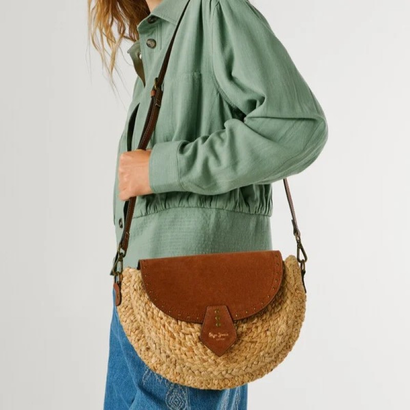 Τσάντα ώμου Saddie barker Brown Pepe jeans