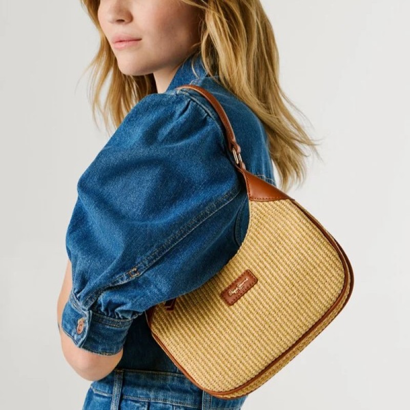 Τσάντα σε σχήμα ημισελήνου Trish Brown Pepe jeans