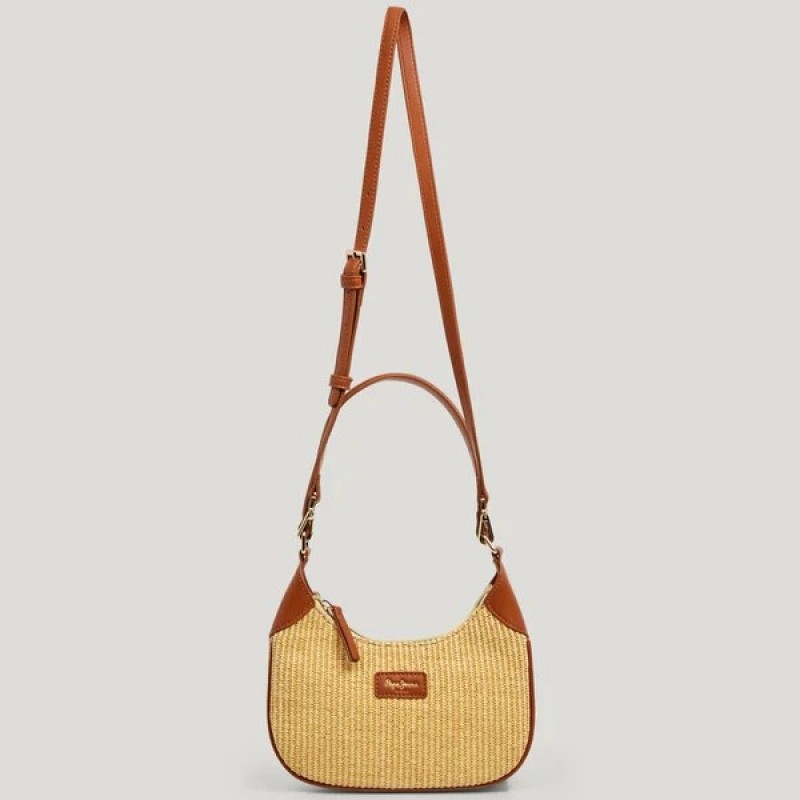 Τσάντα σε σχήμα ημισελήνου Trish Brown Pepe jeans