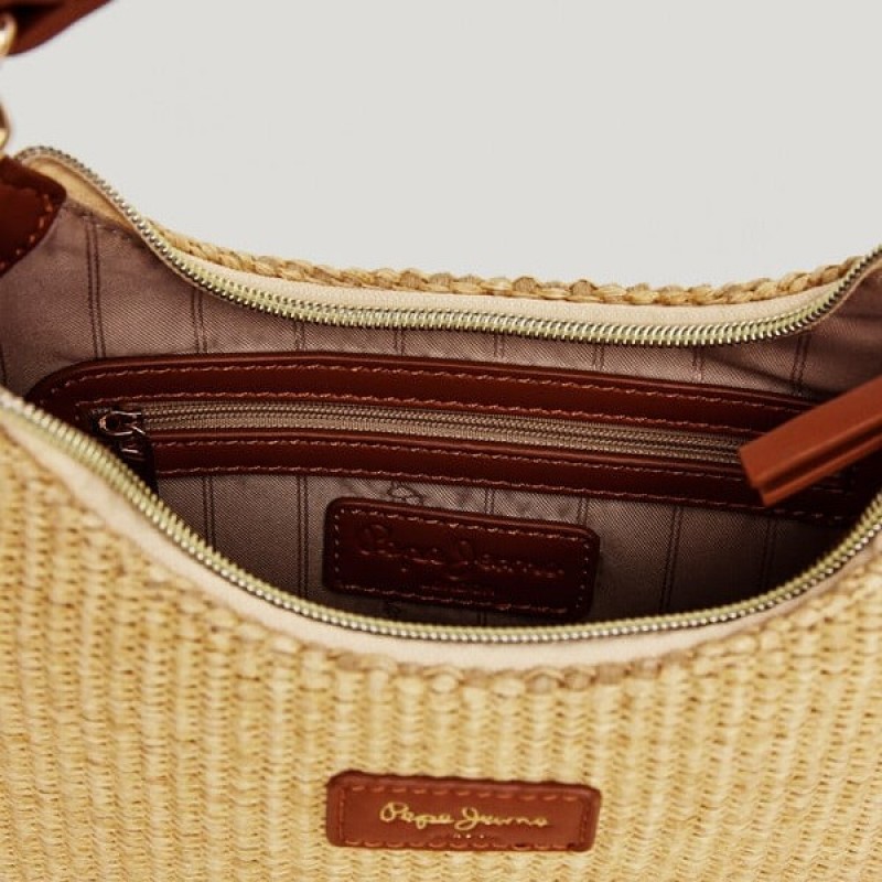Τσάντα σε σχήμα ημισελήνου Trish Brown Pepe jeans