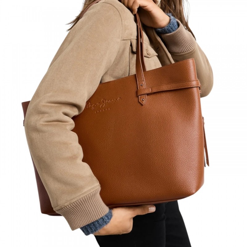Τσάντα ώμου Sabina key Brown Pepe jeans