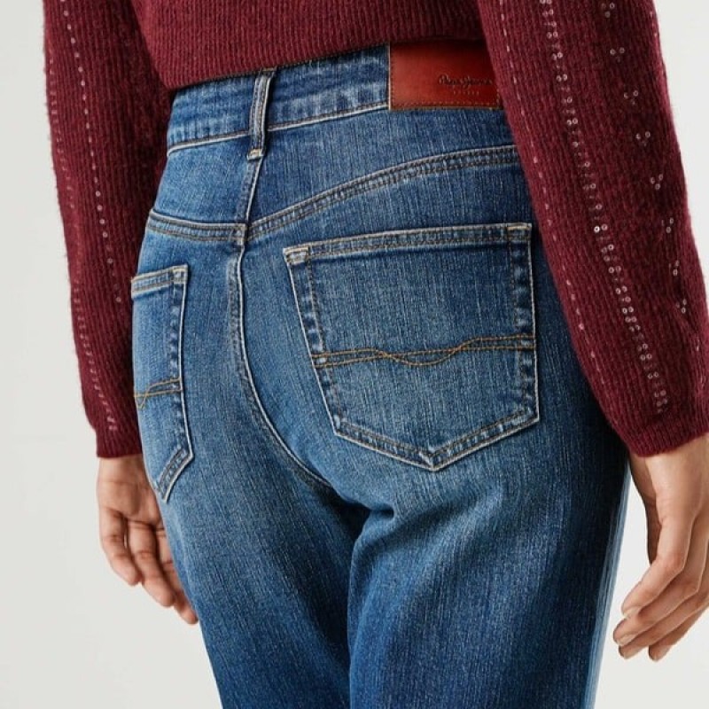 Τζίν mid-rise Mary straight Blue Pepe jeans