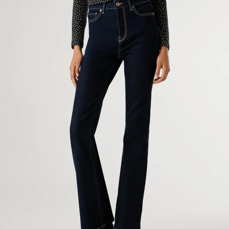 Τζίν high-rise flare fit Dion Blue Pepe jeans