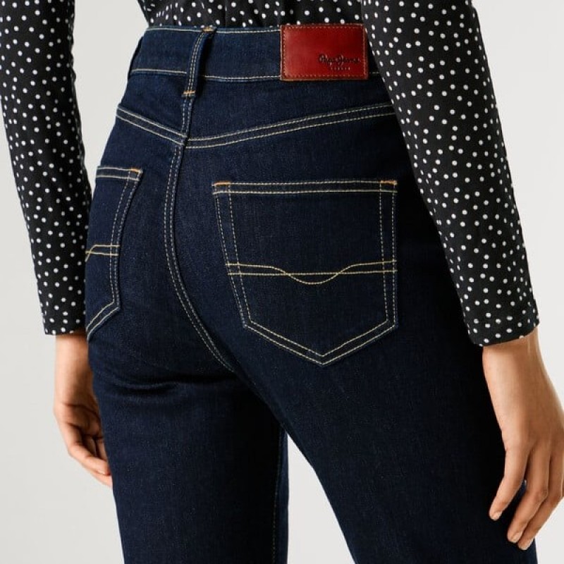 Τζίν high-rise flare fit Dion Blue Pepe jeans