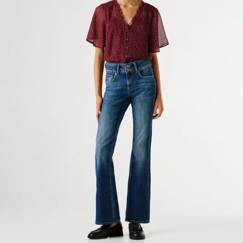 Τζίν mid-rise flare fit Venus Blue Pepe jeans