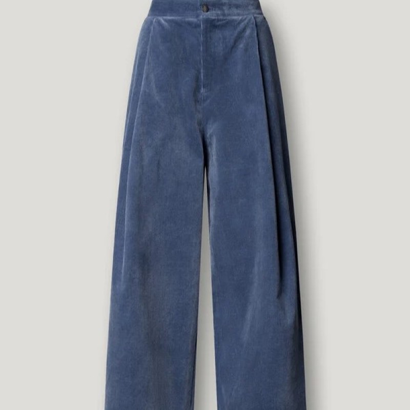 Παντελόνι κοτλέ wide fit corduroy Khloe Blue Pepe jeans