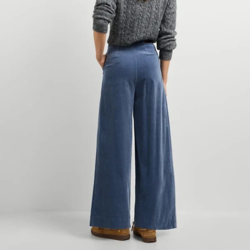 Παντελόνι κοτλέ wide fit corduroy Khloe Blue Pepe jeans