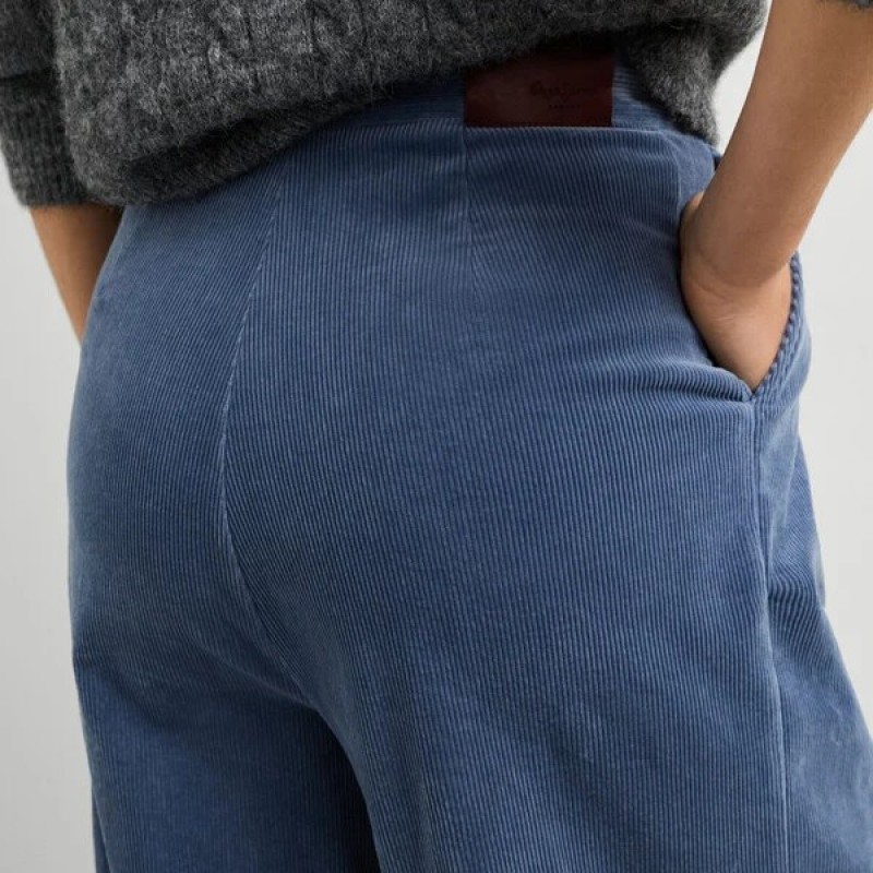 Παντελόνι κοτλέ wide fit corduroy Khloe Blue Pepe jeans