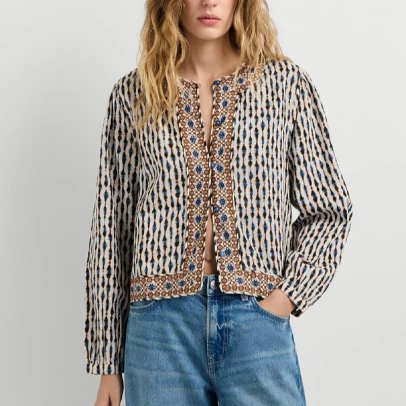 Μπουφάν λεπτό Ikat printed Kim White Pepe jeans