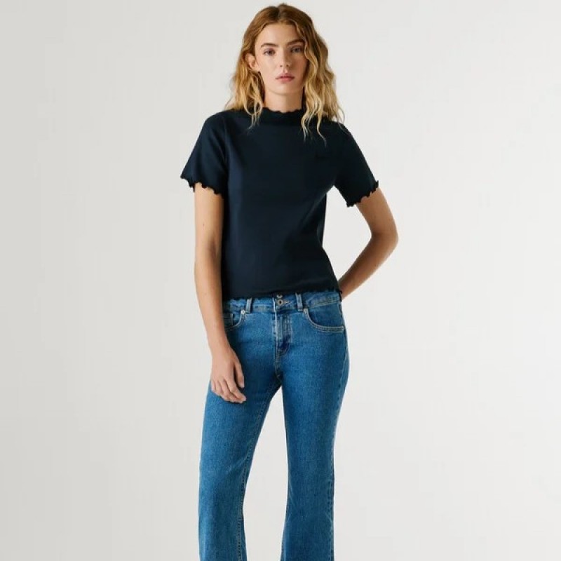 Μπλούζα με κοντό μανίκι Nora Blue Pepe jeans