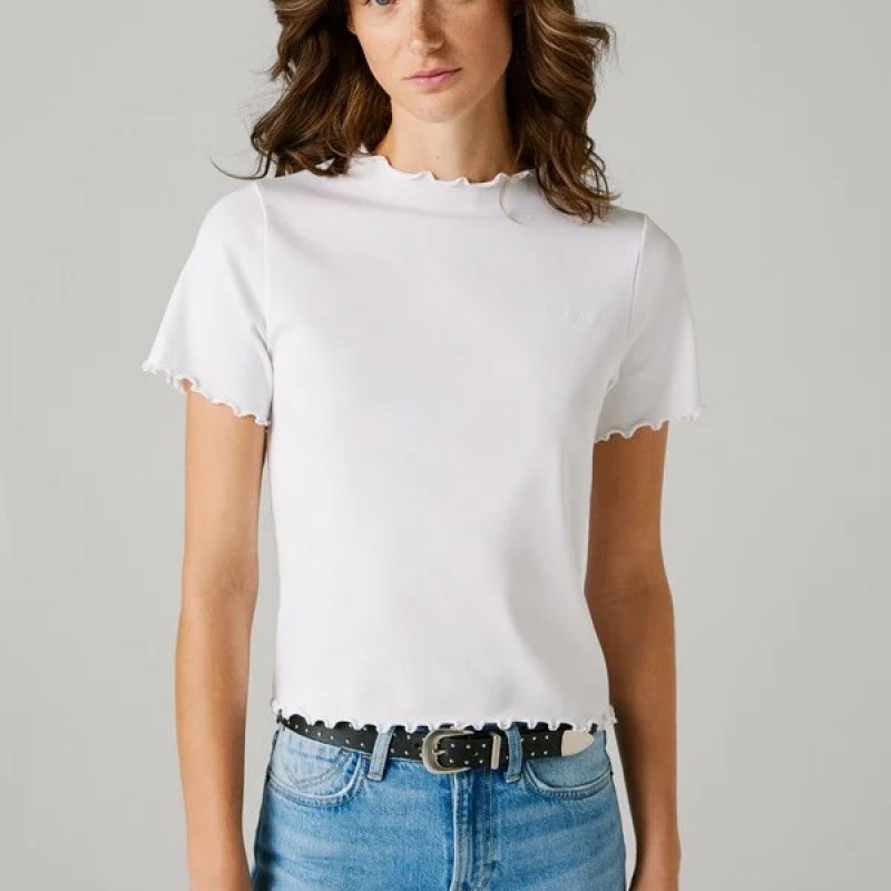 Μπλούζα με κοντό μανίκι Nora White Pepe jeans