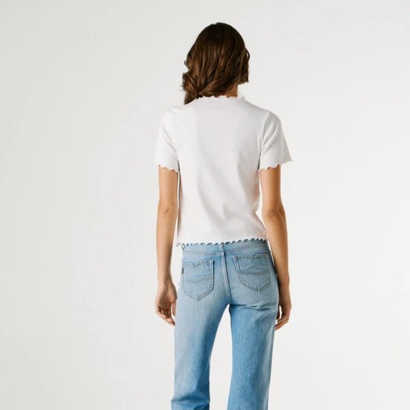 Μπλούζα με κοντό μανίκι Nora White Pepe jeans