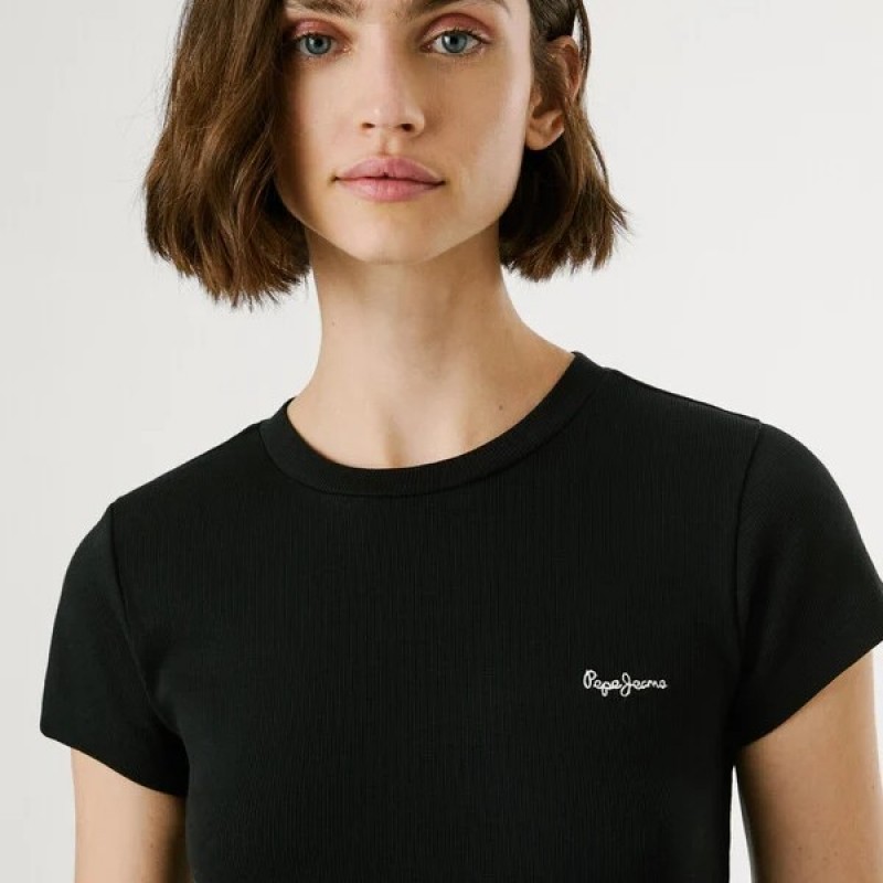 Μπλούζα με κοντό μανίκι Merida Black Pepe jeans