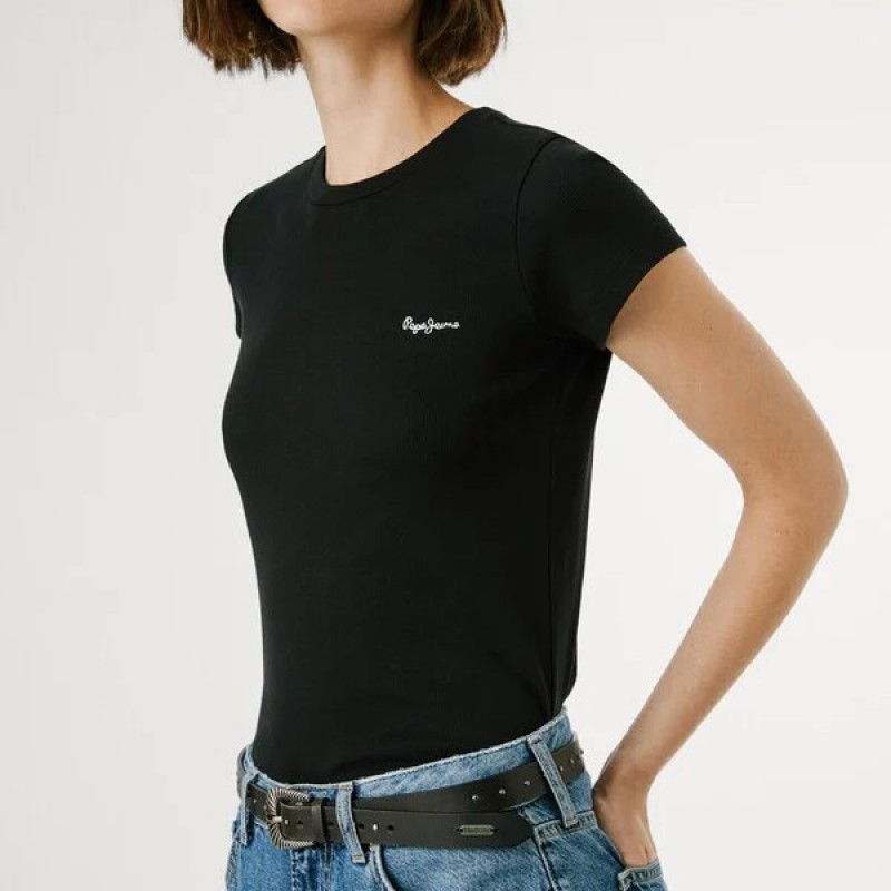 Μπλούζα με κοντό μανίκι Merida Black Pepe jeans