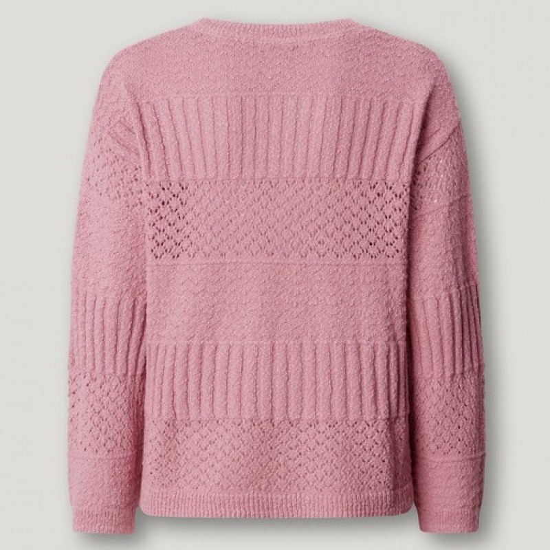 Μπλούζα πλεκτή crochet jumper Alaya Pink Pepe jeans
