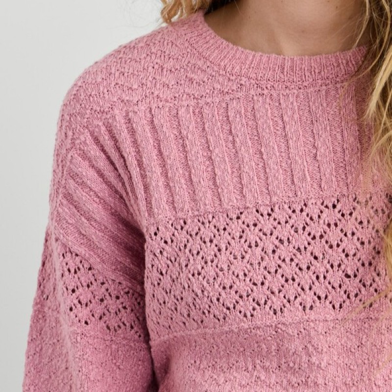 Μπλούζα πλεκτή crochet jumper Alaya Pink Pepe jeans