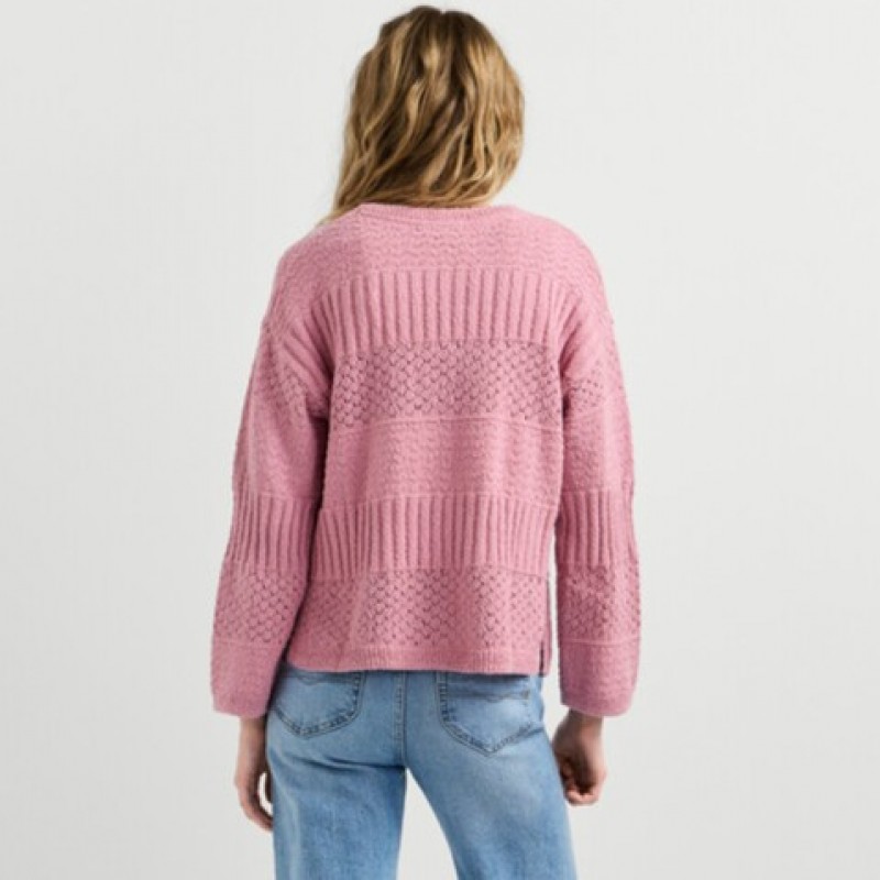 Μπλούζα πλεκτή crochet jumper Alaya Pink Pepe jeans