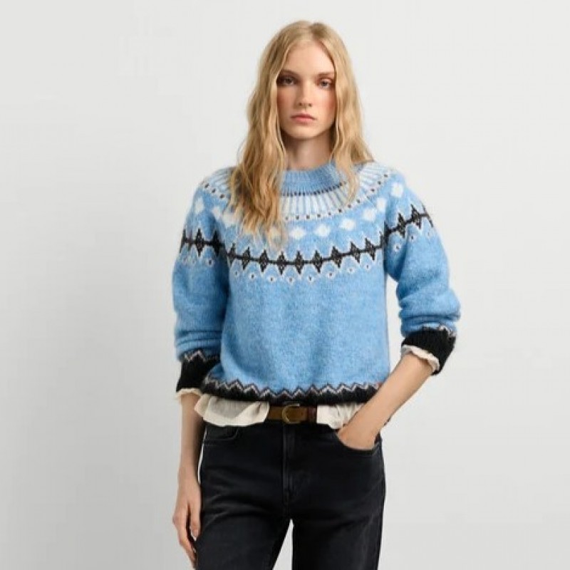 Πουλόβερ πλεκτό fair isle με σχέδιο Allura Ciel Pepe jeans