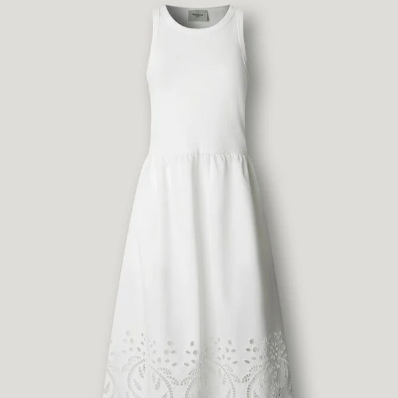 Φόρεμα αμάνικο με δαντέλα Naomi White Pepe jeans