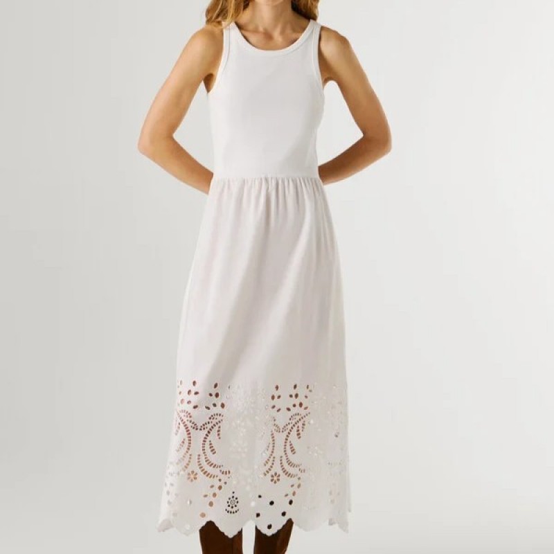 Φόρεμα αμάνικο με δαντέλα Naomi White Pepe jeans