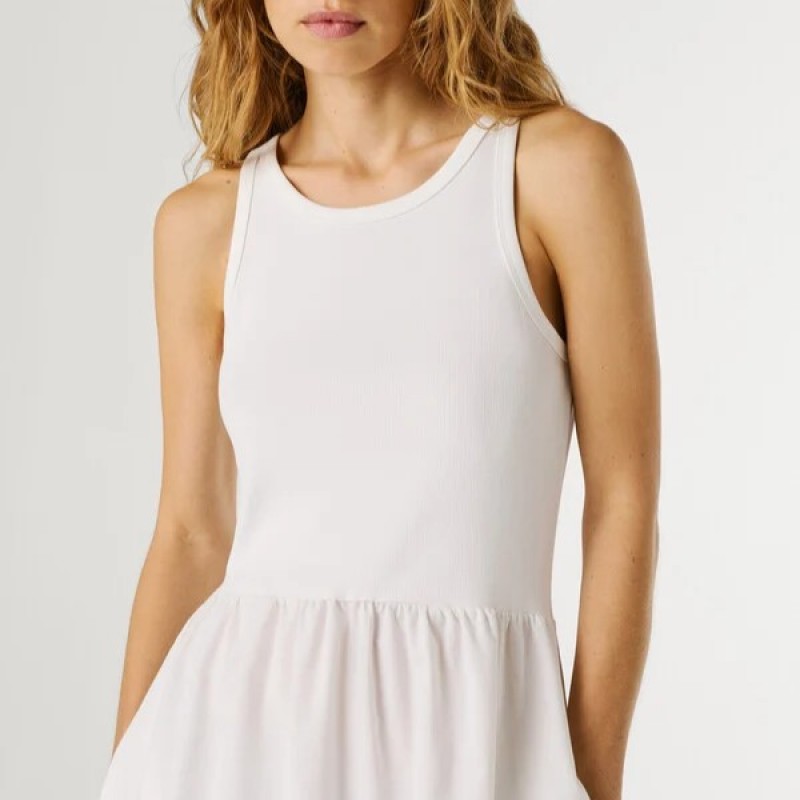 Φόρεμα αμάνικο με δαντέλα Naomi White Pepe jeans