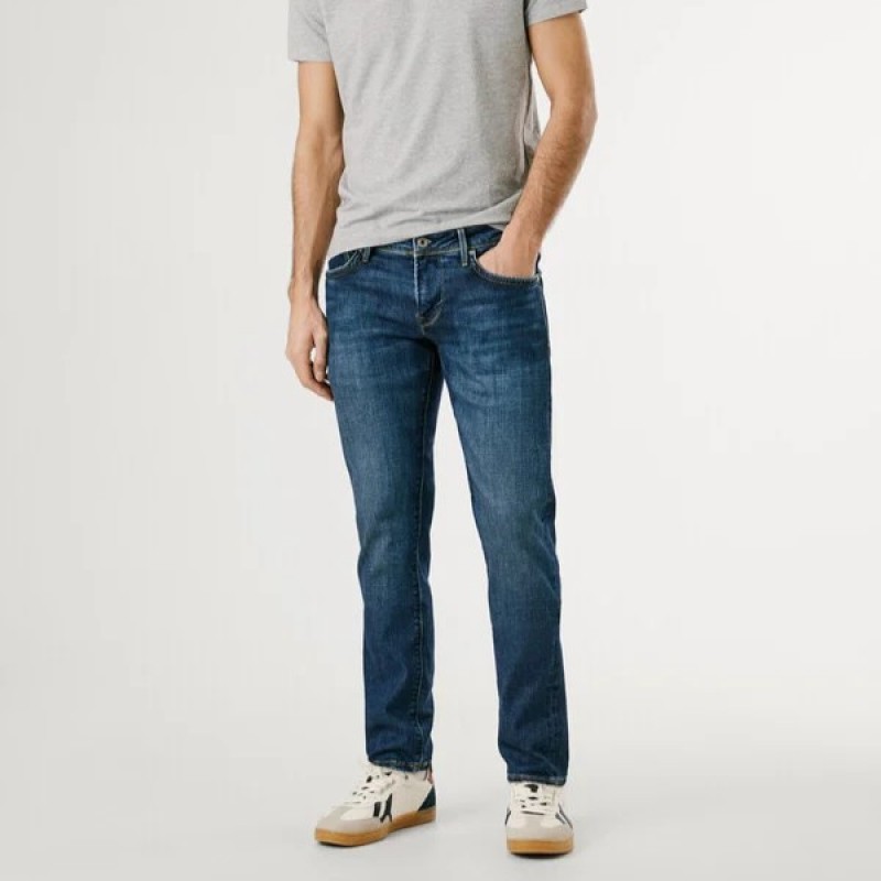 Παντελόνι τζίν low-rise slim fit Hatch Blue Pepe jeans