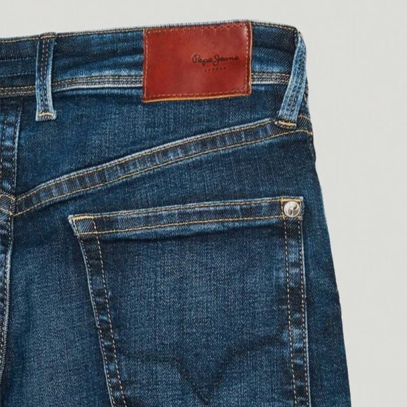 Παντελόνι τζίν low-rise slim fit Hatch Blue Pepe jeans