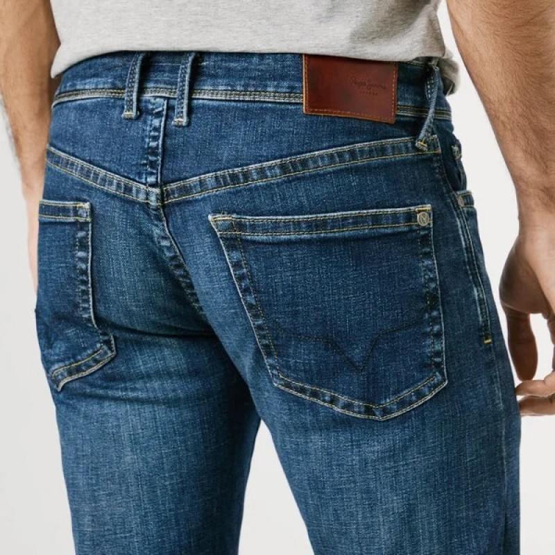 Παντελόνι τζίν low-rise slim fit Hatch Blue Pepe jeans