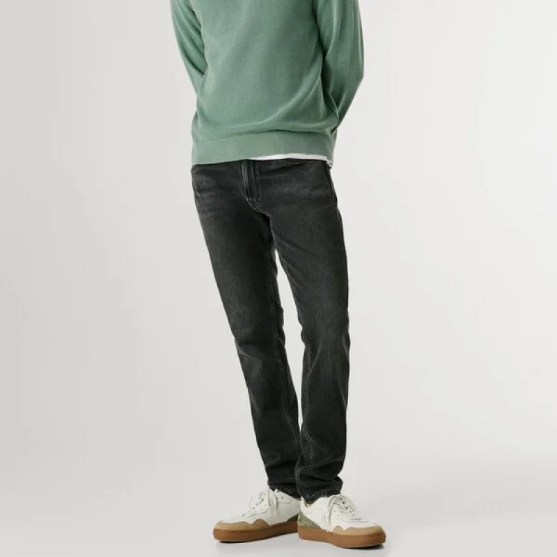 Τζίν παντελόνι Spike taper fit mid-rise Black Pepe jeans