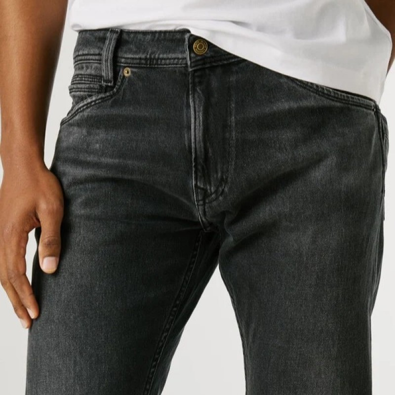 Τζίν παντελόνι Spike taper fit mid-rise Black Pepe jeans