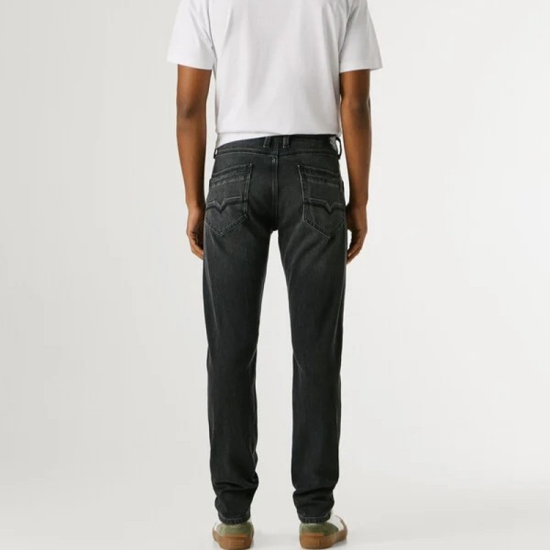 Τζίν παντελόνι Spike taper fit mid-rise Black Pepe jeans